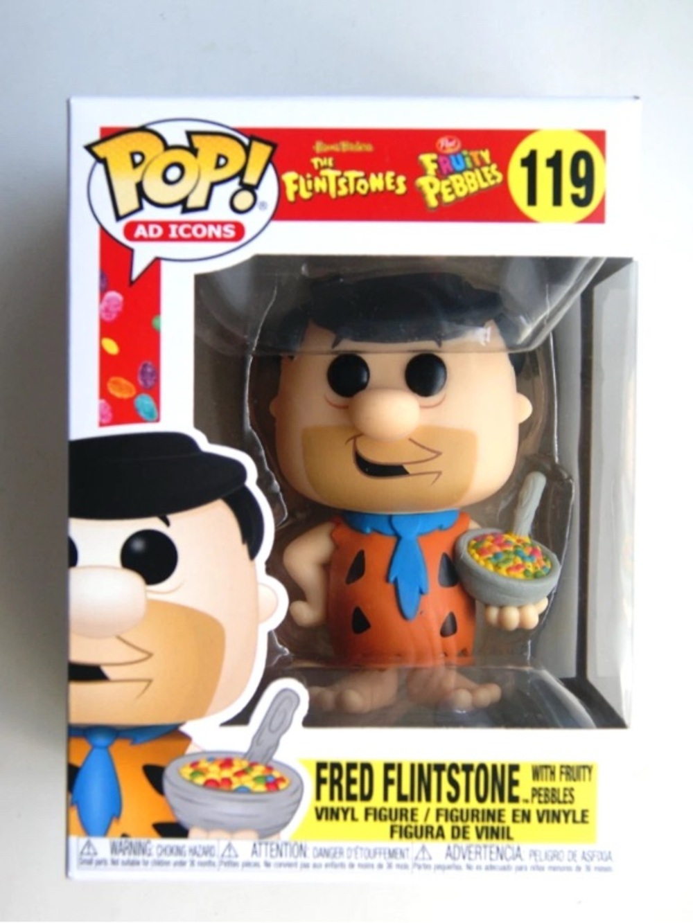 Funko POP Ad Icon Fred Flintstone Figure #119. Fruity Pebbles 50th birthday.